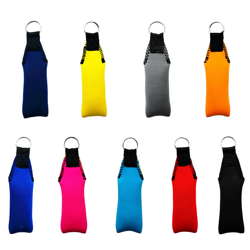 9Pcs/Set Rectangle Neoprene Floating Keyring Water Buoyant Keychain Key Holder