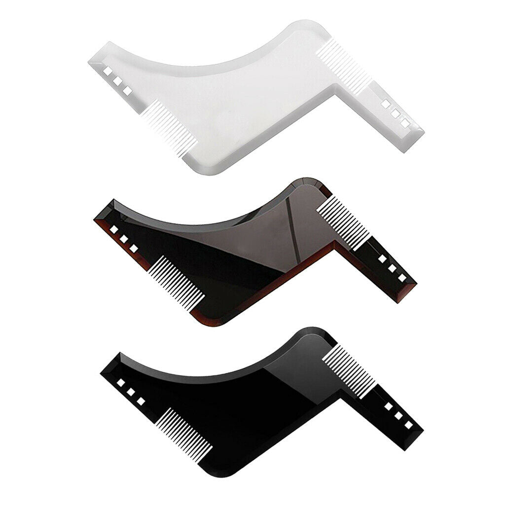 3pcs Beard Shaping Tool Styling Template Stencil Beard Comb for Salon Barber