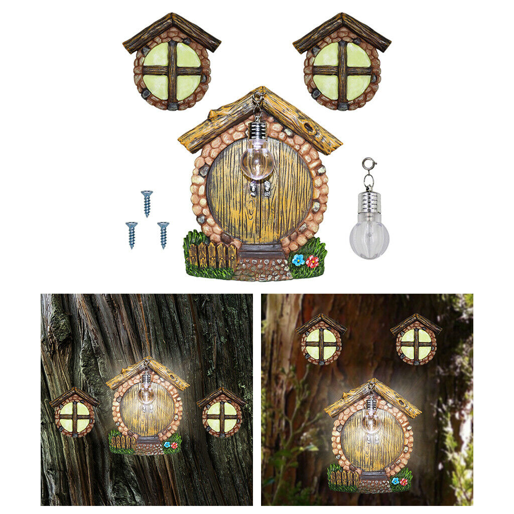 Fairy Garden Window Door Decor Tree Hugger Yard Ornament Tree Face Sculptures