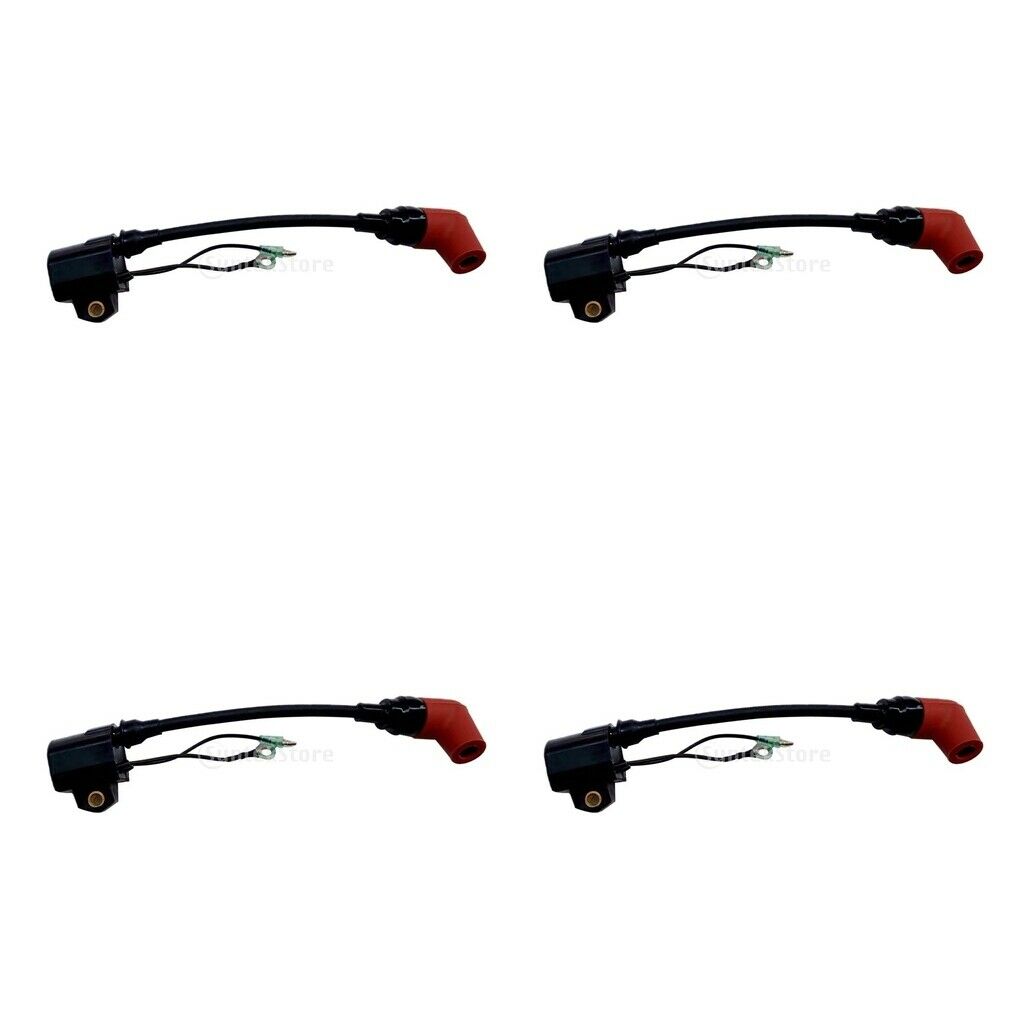 4Pcs Ignition Coil for Yamaha 100HP-225HP 2 Stroke Engine 6R3-85570-01 Black