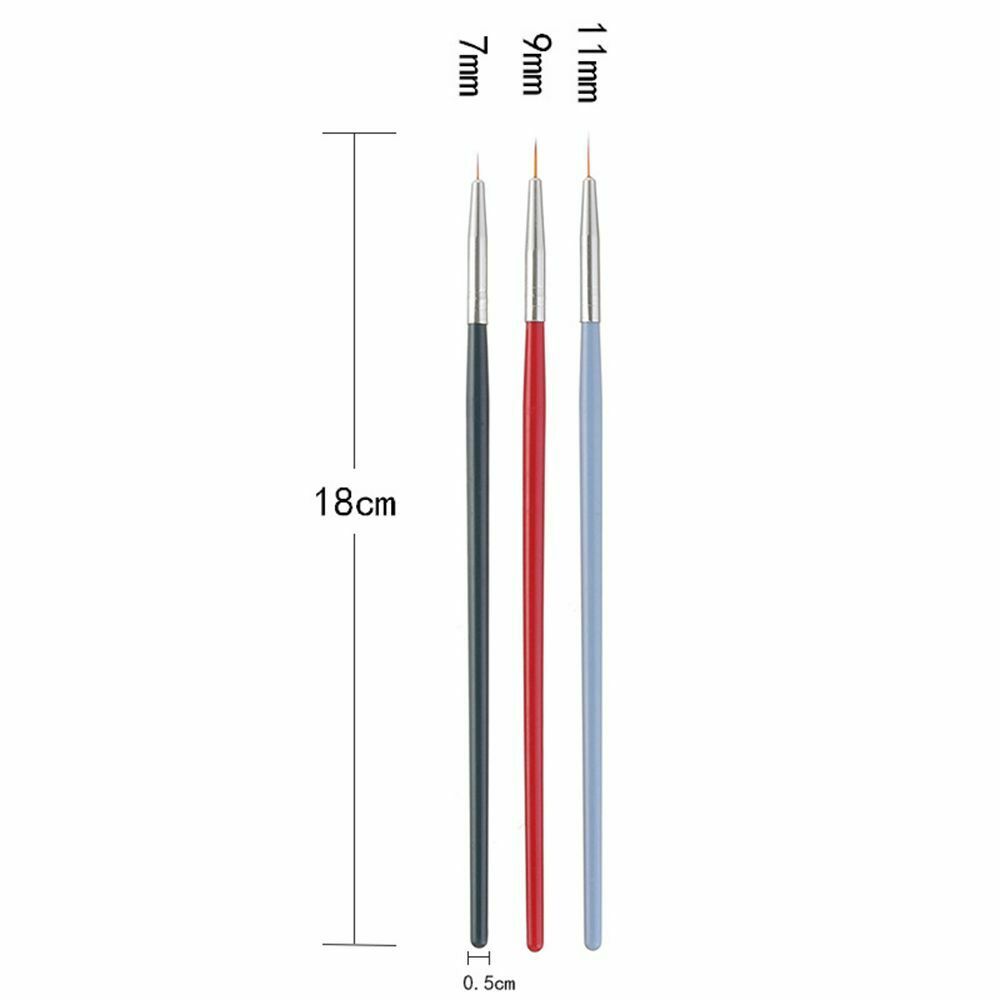 Line Stripe Flower Manicure Tools With Wooden Handle Drawing Pen Nail Art Brush