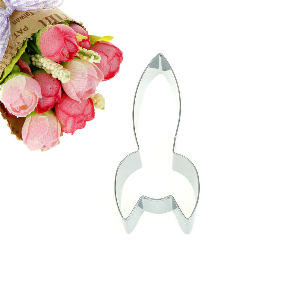 rocket shaped stainless steel cookie cutter biscuit cutter baking cookies .l8