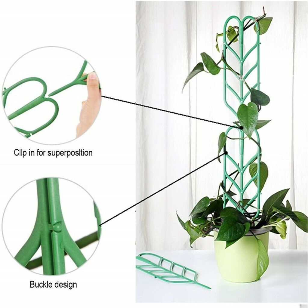 3pcs Durable Small Plastic Houseplant Trellis Green for Climbing Plants