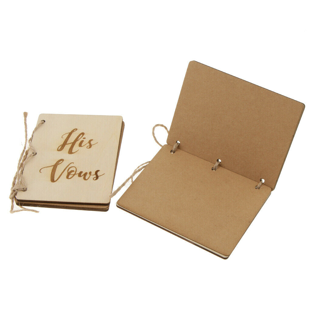 Pack of 2 Retro Vow Booklets Hardcover His Hers Wedding Vow Book Keepsakes