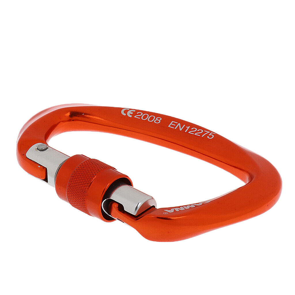 2 Pieces Screw Locking Karabiner, 25KN Carabiner, Rock Climbing, Scaffolding,