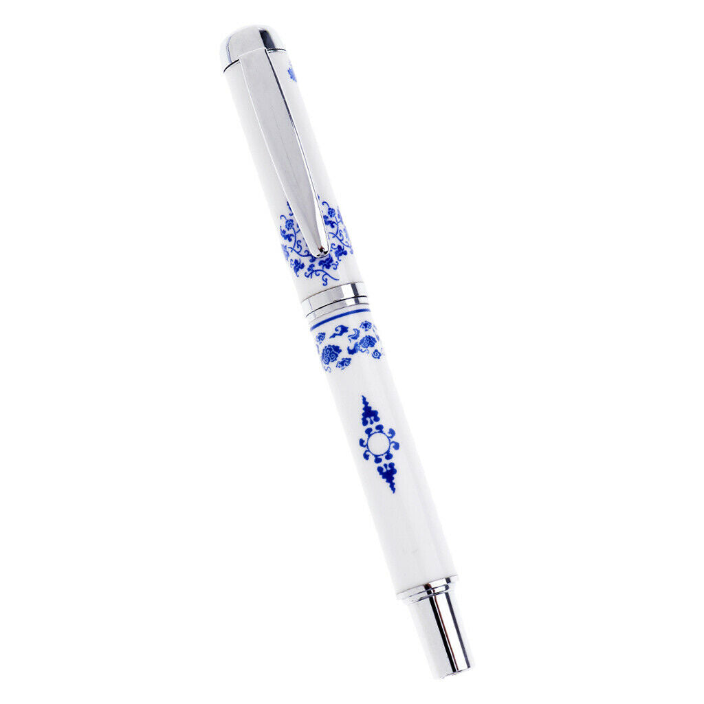 Classic Blue and White Porcelains Fountain Pen Students Stationery Ink Pens