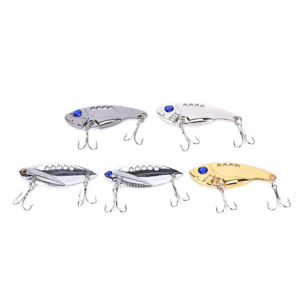 5PCS Lot Metal VIB Blade Fishing Lures Crankbaits Bass Hook Tackle 5cm 11g q SJ