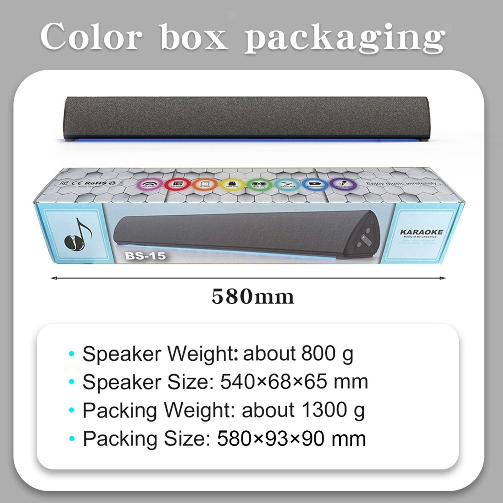Sound Bar with Built-in Subwoofer Bluetooth 5.0 Speaker Soundbar for TV