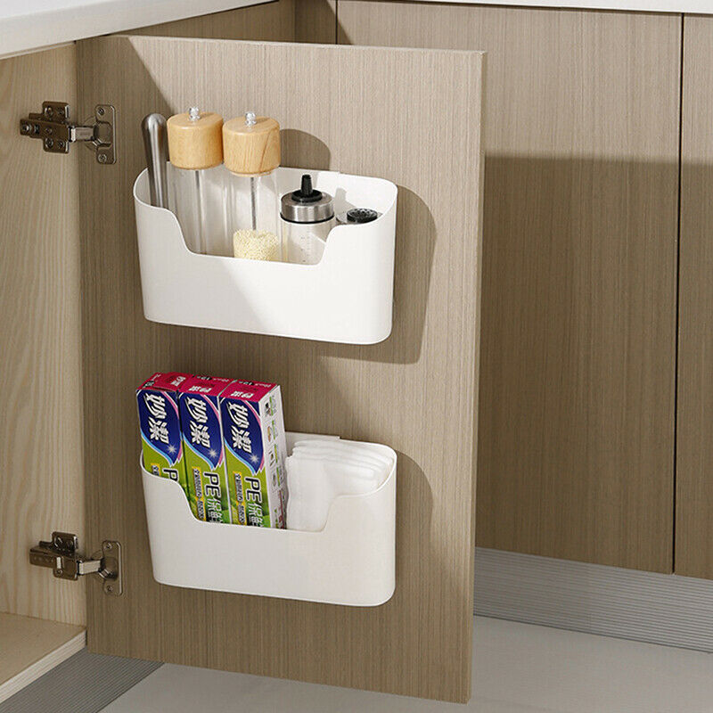 Wall Mounted Storage Box Sundries Organizer Kitchen Cabinet Door Container Case