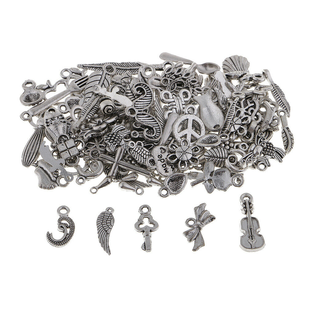 100pcs Alloy Charms Pendants Findings for DIY Kids Children Hair Accessories