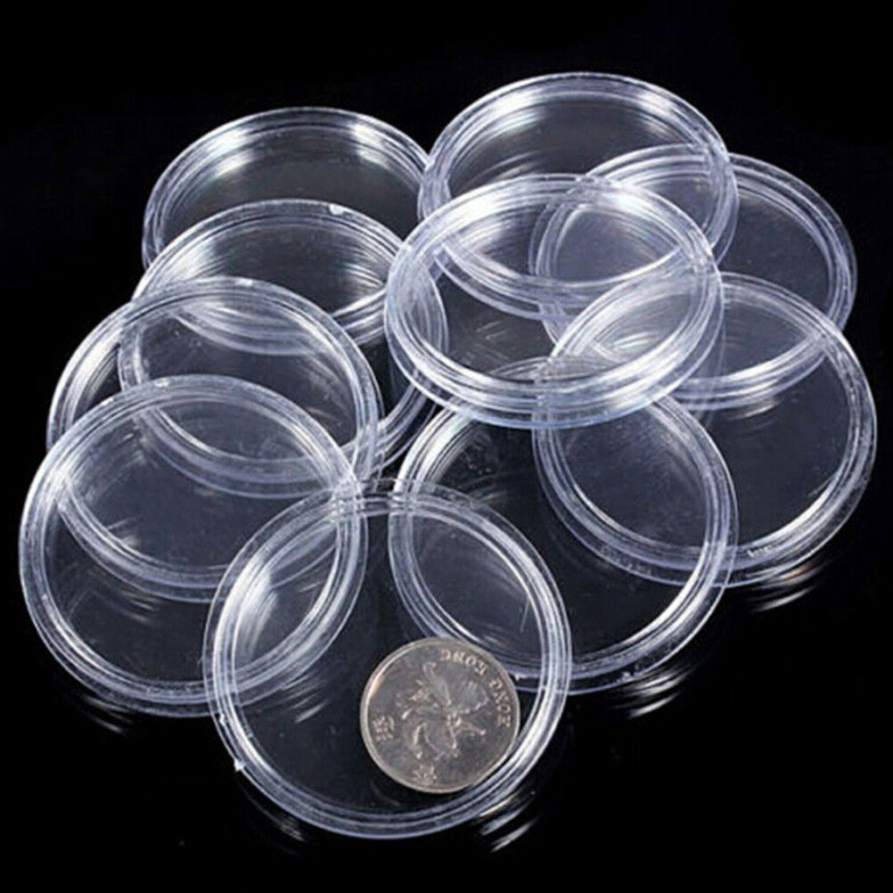 10Pcs 25mm Applied Clear Round Cases Coin Storage Boxes Capsules Holde.l8