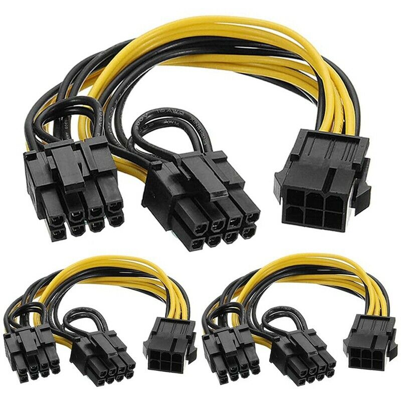 6 Pin To 2 X 8 Pin (6+2) Image Card Pci Express Power Adapter Gpu Vga Exten O7N7