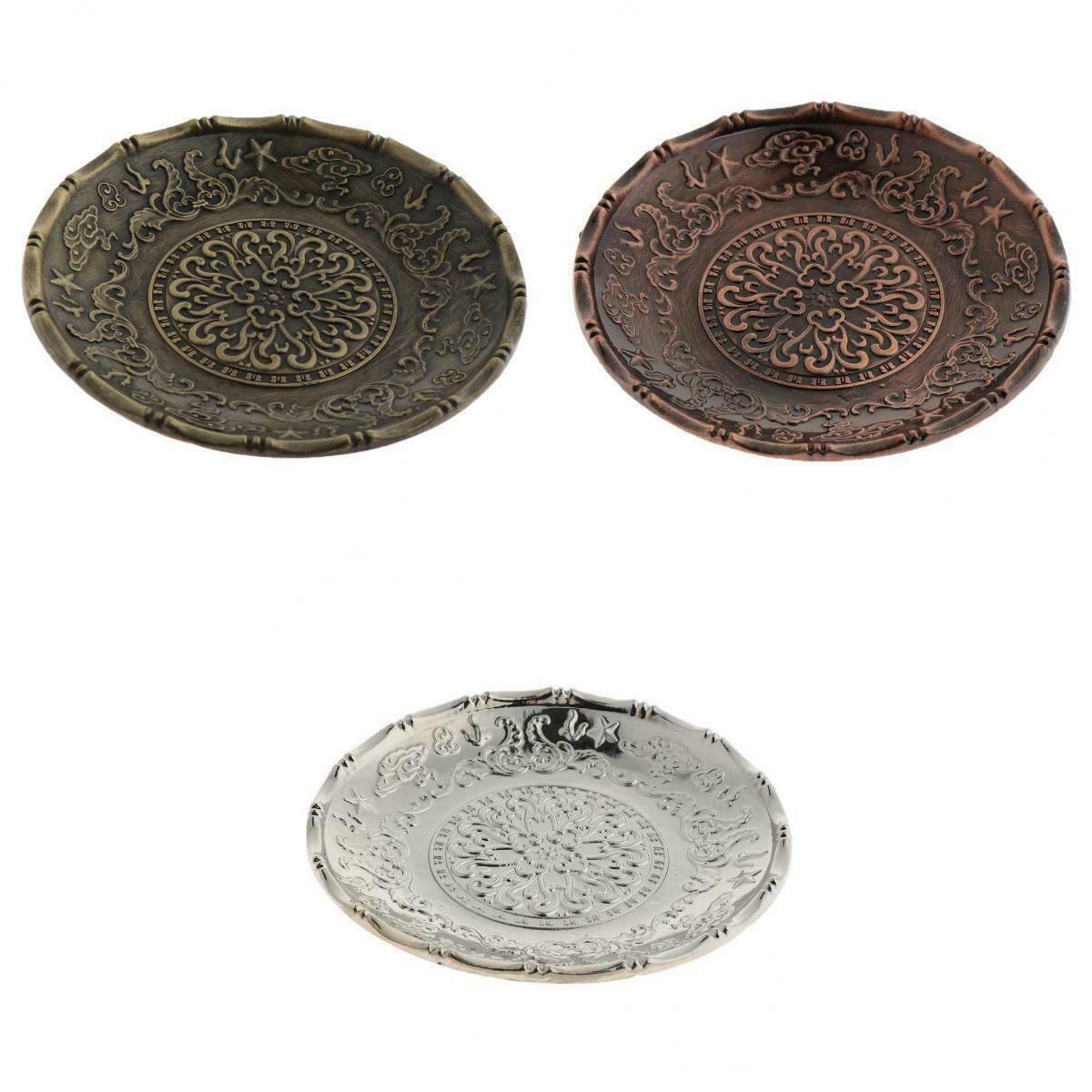 3pcs Alloy Tea Cup Holder Saucer Chinese Kung Fu Tea Drink Coaster for Home