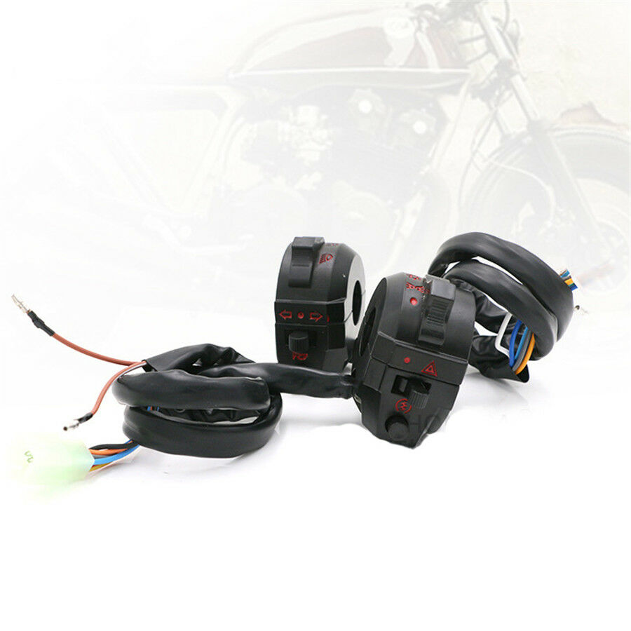 2 PCS Left & Right Side High/Low Beam Light Turn Signal Horn Switch Aluminum