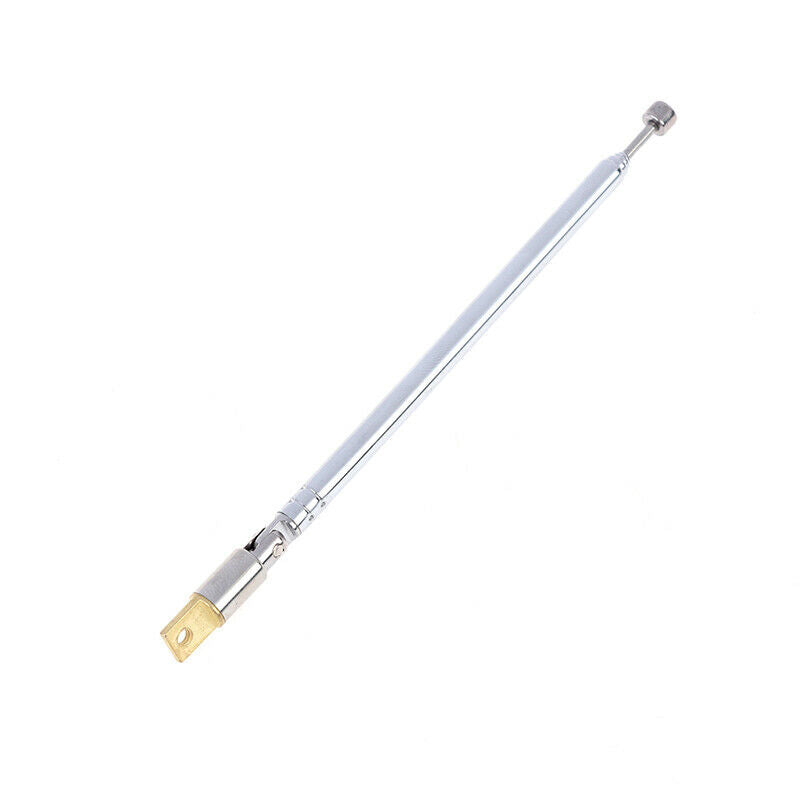 1Pc 37cm 5 Section Telescopic Stainless Steel AM FM Radio Universal Anten.l8