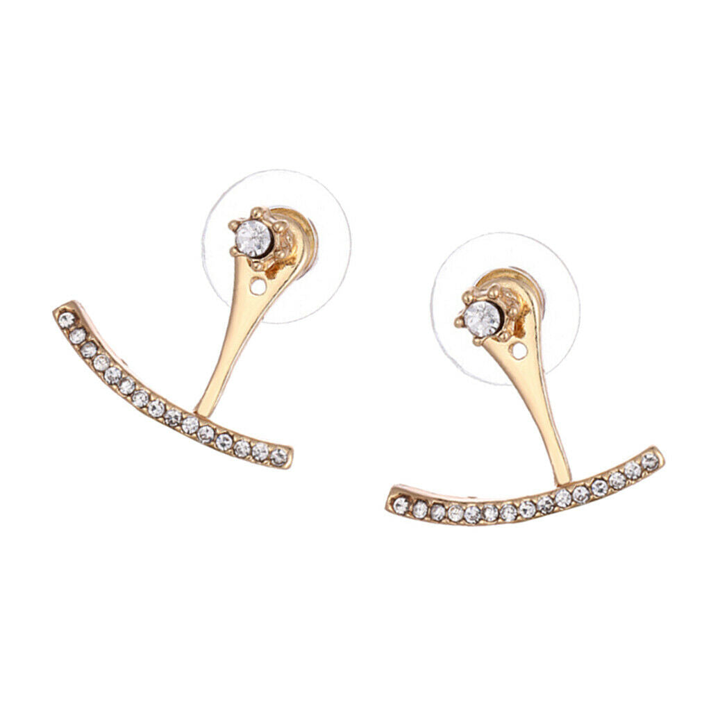 2pcs Fashion Rhinestone Crystals Stud Earrings Earrings Ear Studs Jewelry