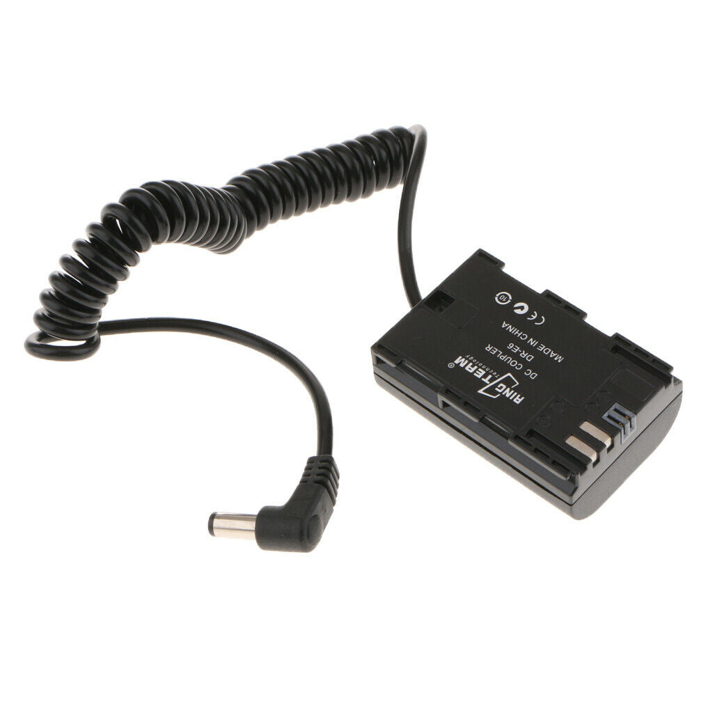 DR-E6 DC Coupler Dummy Battery Pack for Canon 5D Mark II 5D Mark III EOS 6D