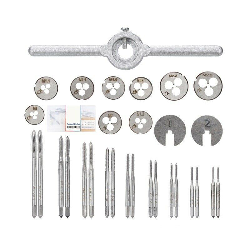 New 31Pcs Metric Hand Tap, Round Cutter Male Threader Combo Set