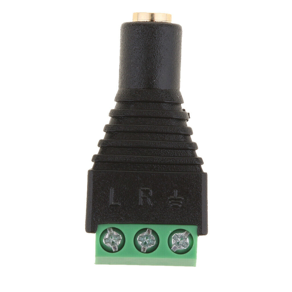 3.5mm 1/8" Stereo Audio Female To AV 3-Screw Terminal Female Connector