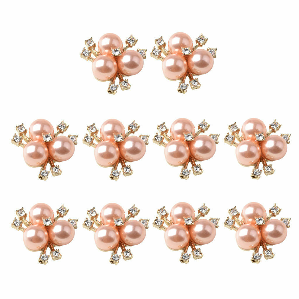 10x Crystal Pearls Craft Supplies Flatback Rhinestone Buttons Adorable Style