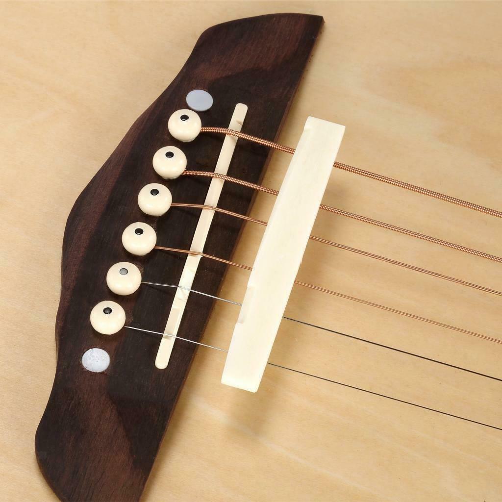 5x Durable Guitar Bone Bridge Saddle String Instruments Accessory 80x3x10mm