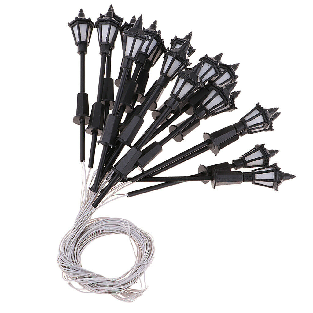 Set of 80 Mini Railway Train Park LED Light Street Lamposts HO Scale 1:100