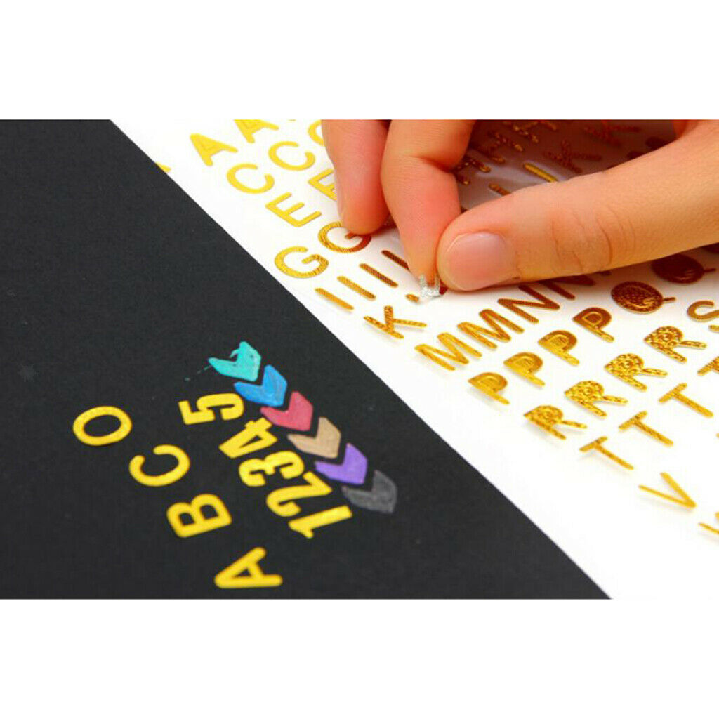 6 Pcs Alphabet Numbers Letters Stickers Label Craft Self Adhesive Peel Off