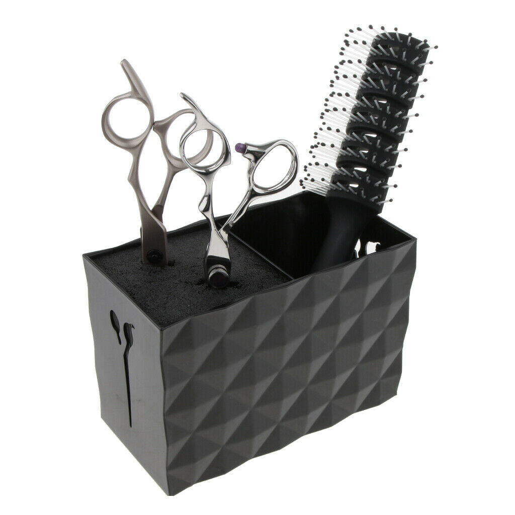 2x Salon Scissors Holder Shears Comb Clips Organizer Acrylic Holder Box Case