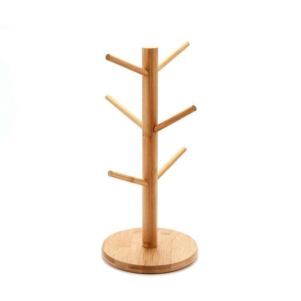 Wood Necklace Display Rack Jewelry Hanger Bracelet Household Cup Organizer @