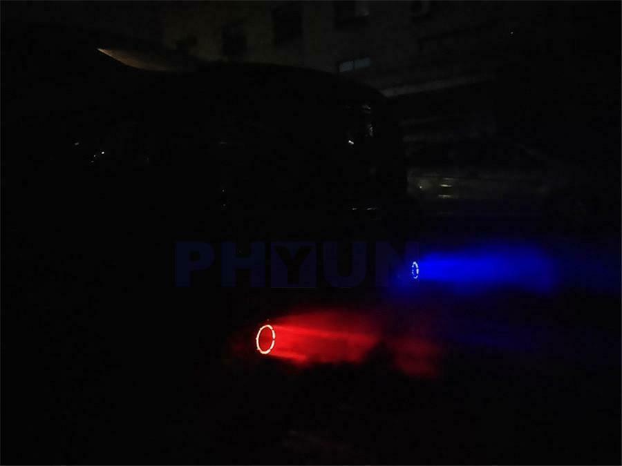 Carbon Fiber Look Car SUV Exhaust Muffler Pipe W/ RED LED Light 35-61mm Inlet