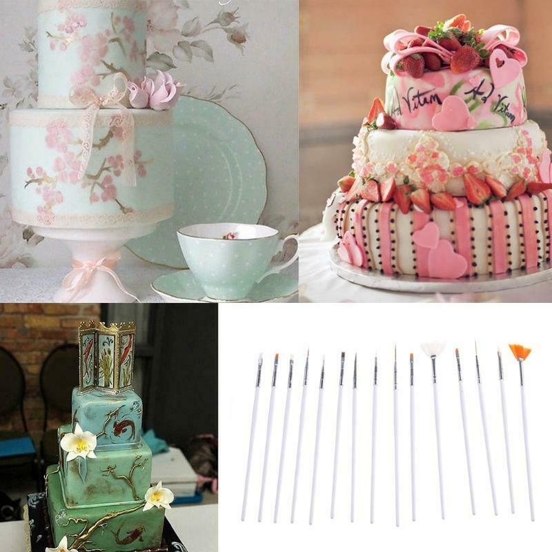 15 Pcs Fondant Cake Brush Set Cake Decorating Painting Brush Pastry Drawing Tool