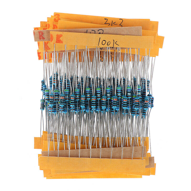 300pcs 30 Values Each Value Metal Film Resistor Pack 1/4W Resistor Assorted K Re