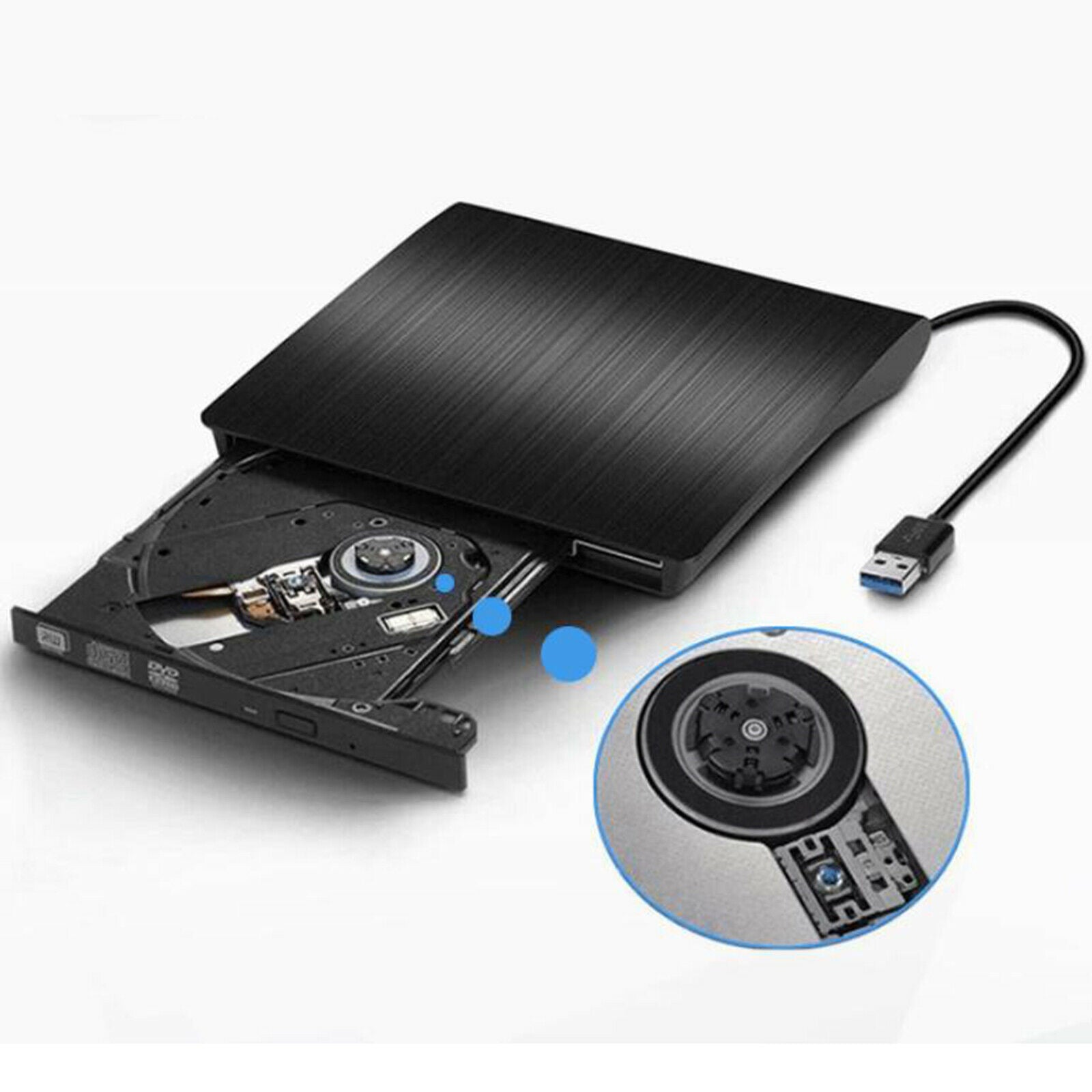 USB 3.0 External DVD Burner Optical Drive Writer Reader Recorder DVD-RW Thin