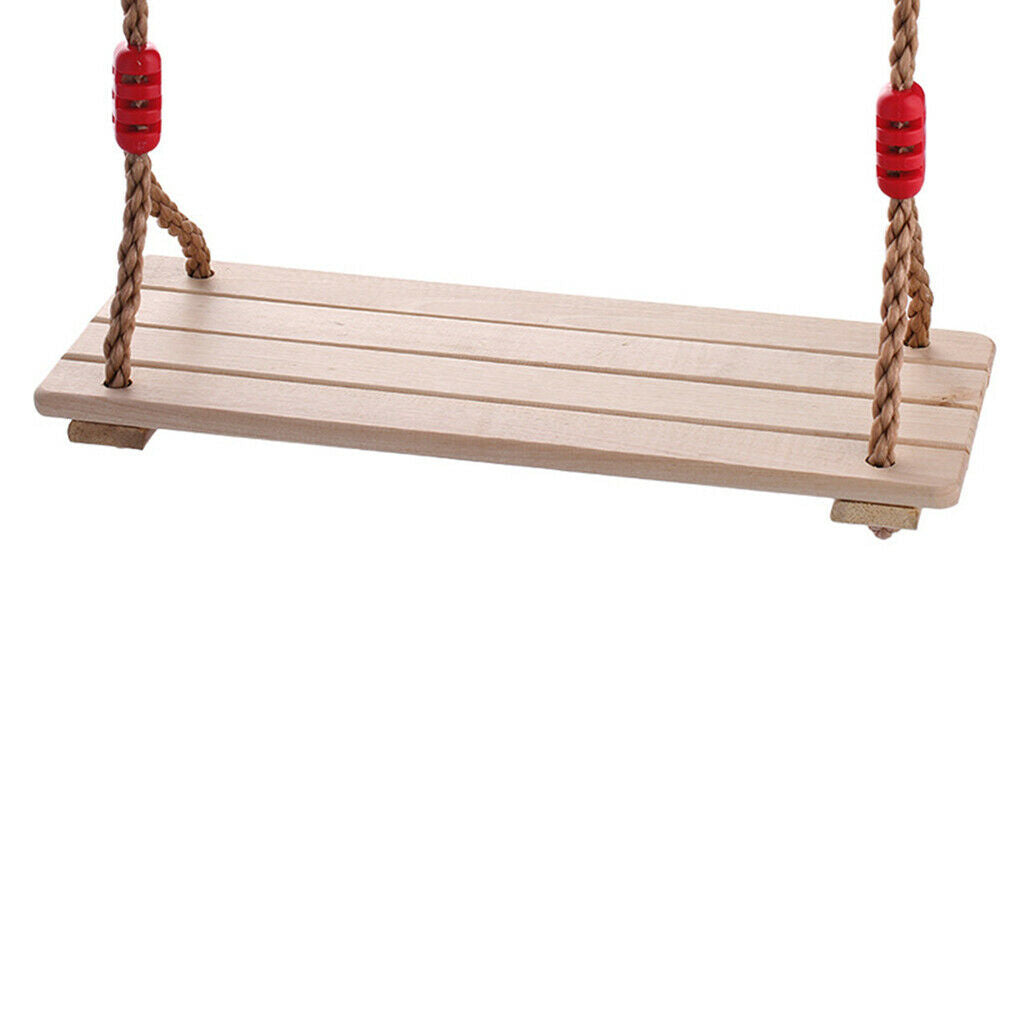 Kids Outdoor Garden Fun Wooden Flat Seat Playhouse Hanging Swing Playset