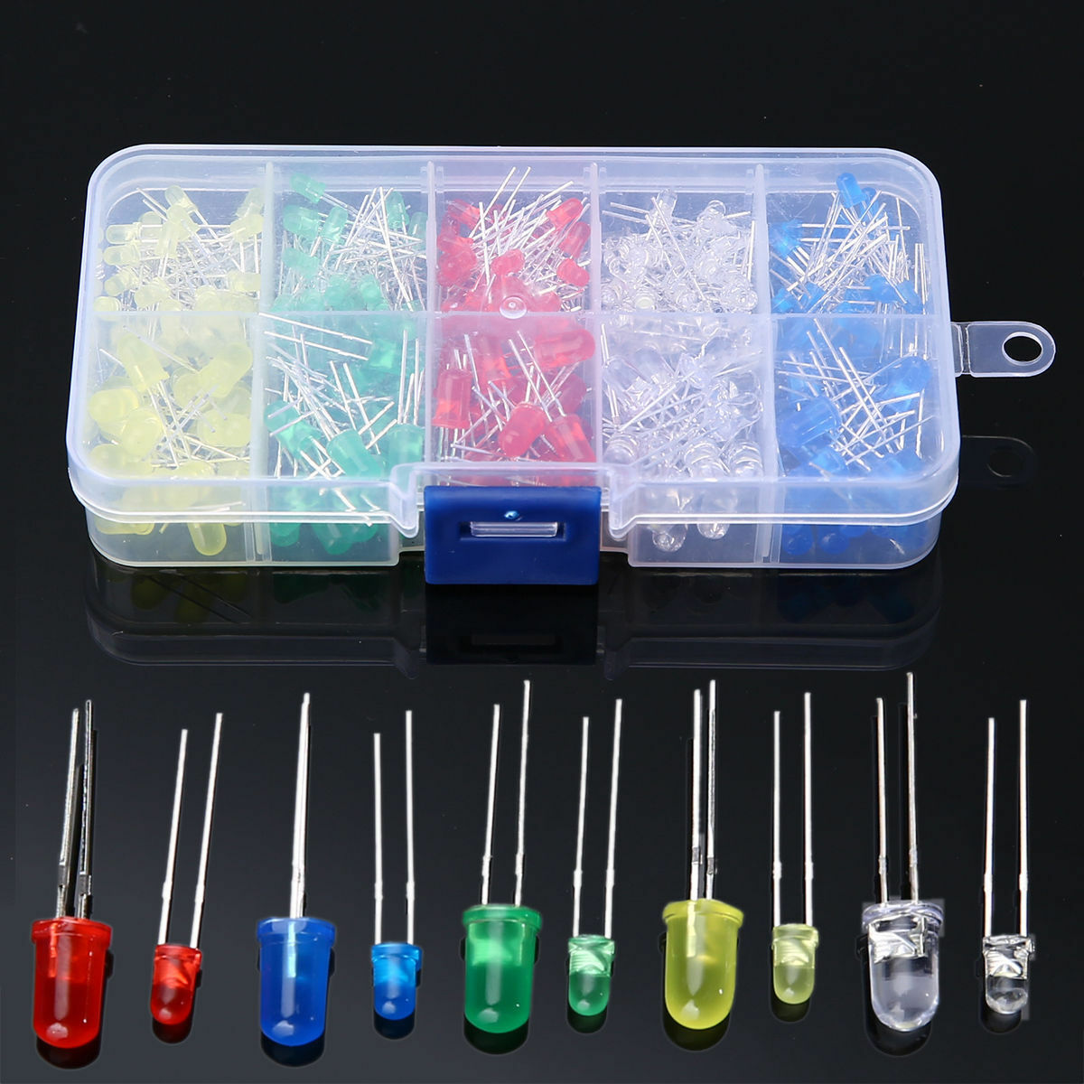 3mm and 5mm LED Light White Yellow Red Green Blue Assorted Kit DIY LEDs Set