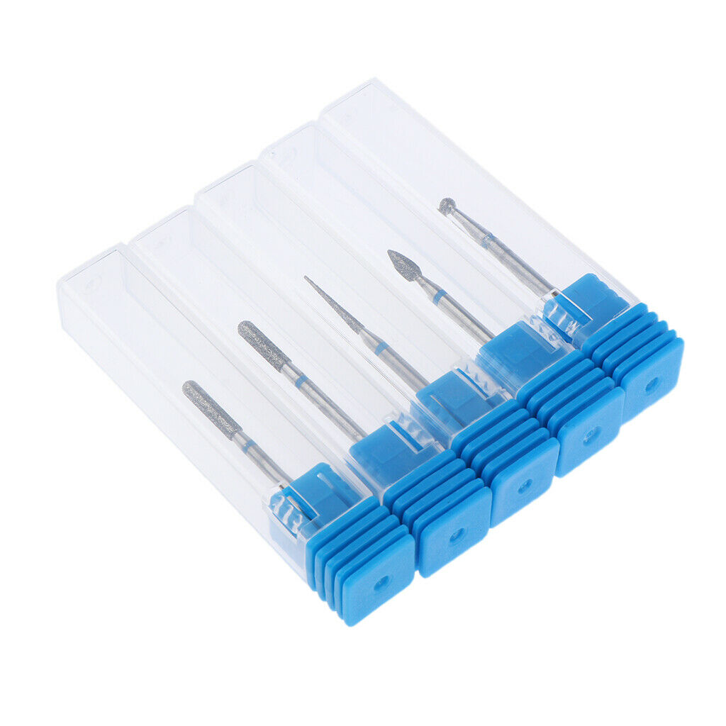 5Pcs Alloy Mini Barrel Head Drill Bits Set Nail Tips Grinding Head