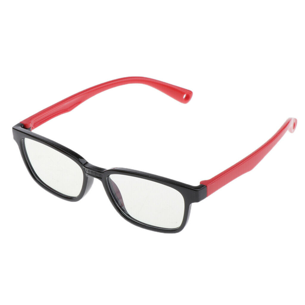 Kids Glasses Blue-blocking Soft Frame Children Flexible Gaming Black + Red