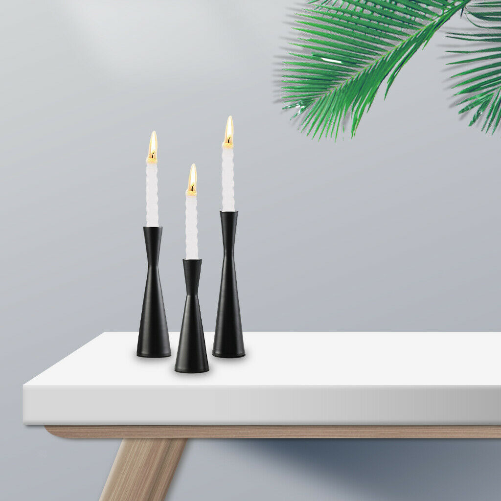 3x Metal Tall Candlestick Holders Candle Holder for Dinning Room Party Decor