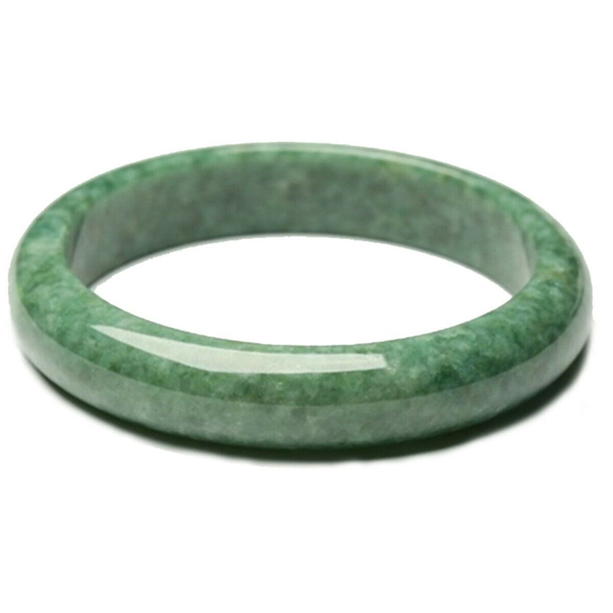 Ladies Chinese Beautiful Natural Green Jade Jadeite Gem Bangle Bracelet 60-62mm