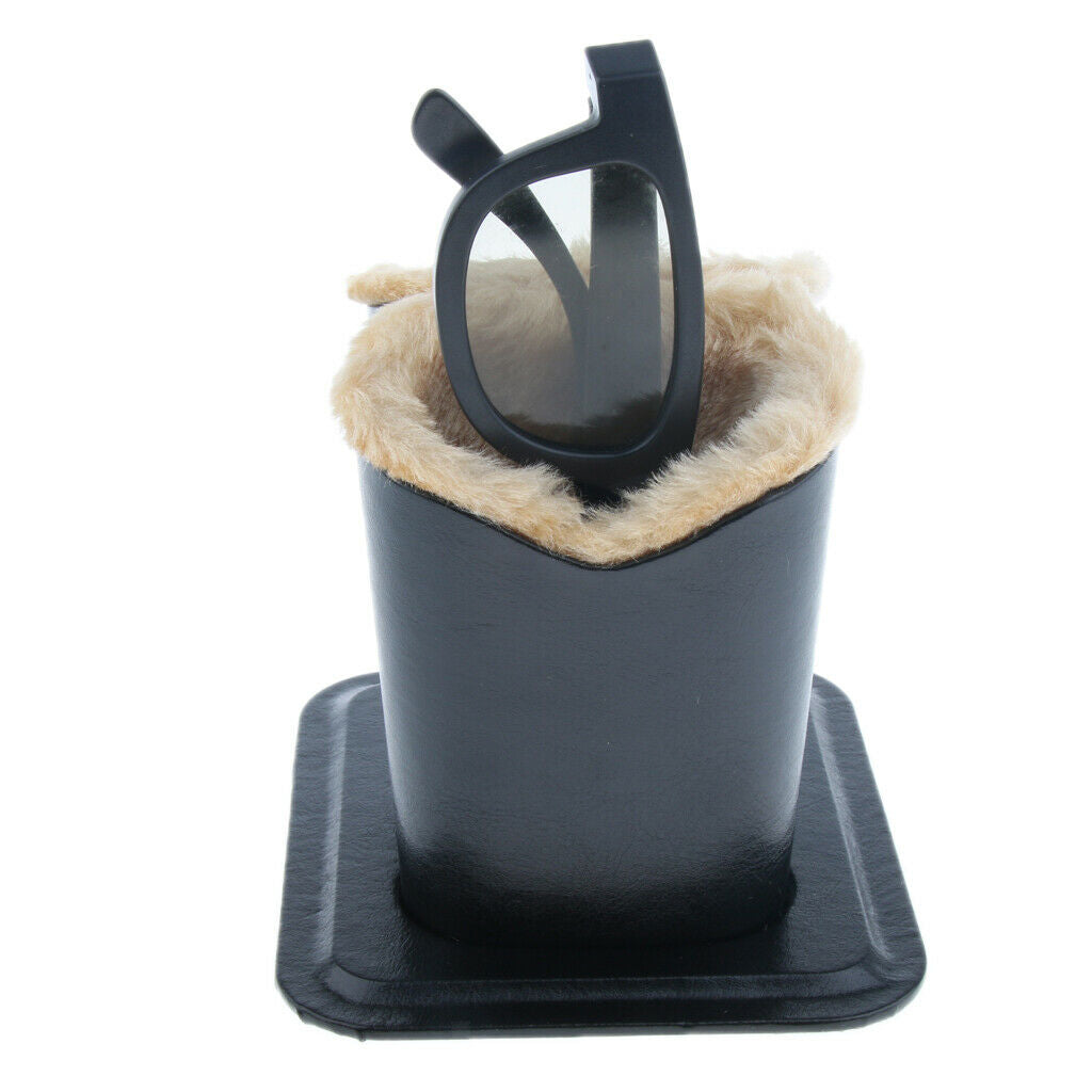 2x Anti Scratch Plush Lined Eyeglass Holder Stand Upright Glasses Case