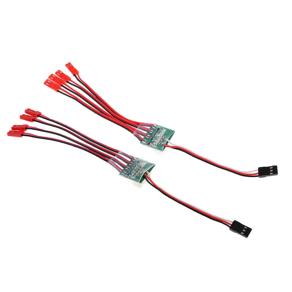 2Pcs Night Flight 3S 4S Lipo Battery JST LED Switch Controller for RC Drone