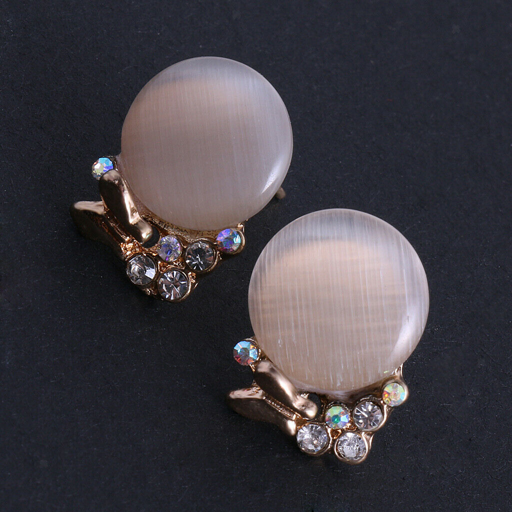 Sparkly Bright Opal Earrings Ear Studs with Bowknot Jewelry Gift for Women