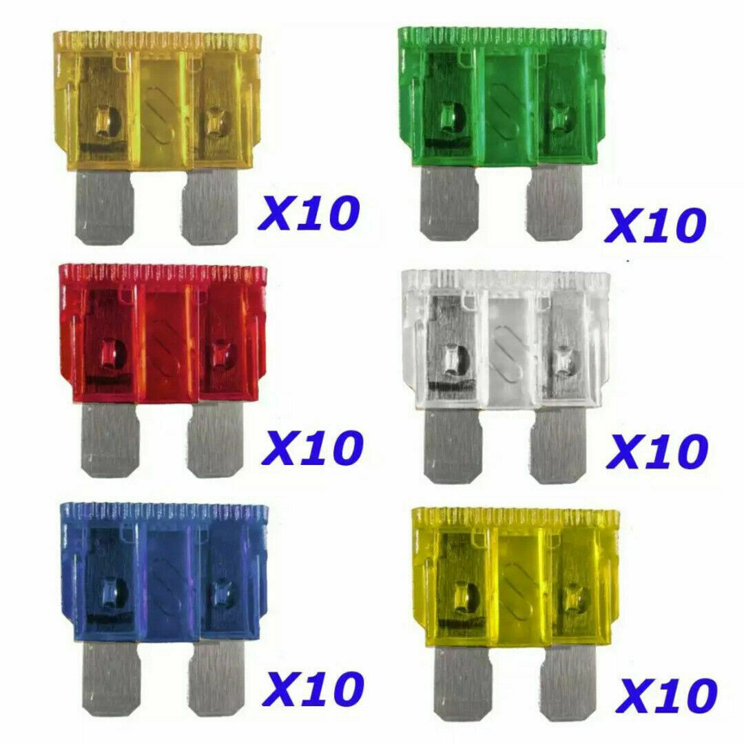60Pcs Truck Boat Motorcycle Medium Blade Fuse Assortment Auto Car Kits