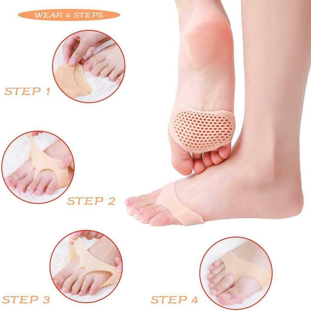 6 Pairs Silicone Honeycomb Forefoot Pads Metatarsal Pads Foot Cushion Insole