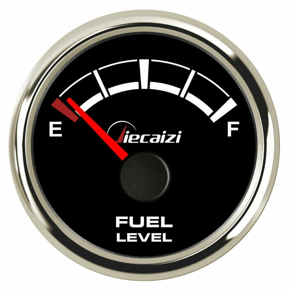 52mm 2" black fuel level gauge 73-10 ohms 9-32vdc for auto truck marine blue led