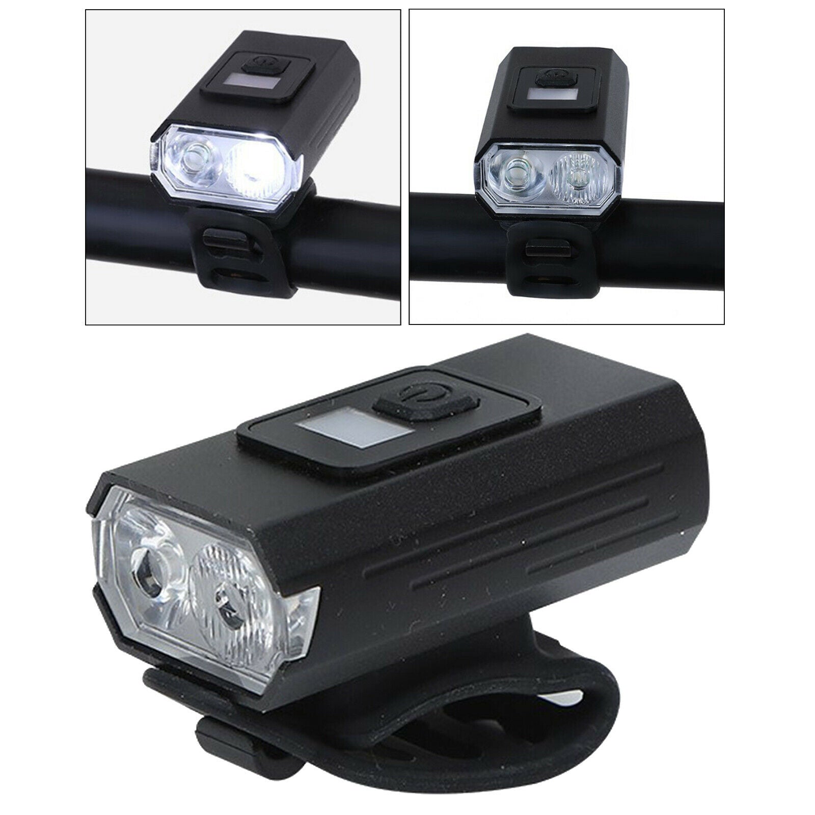 USB Rechargeable Bike Light Bicycle Front Headlight Cycling Beam Flashlight