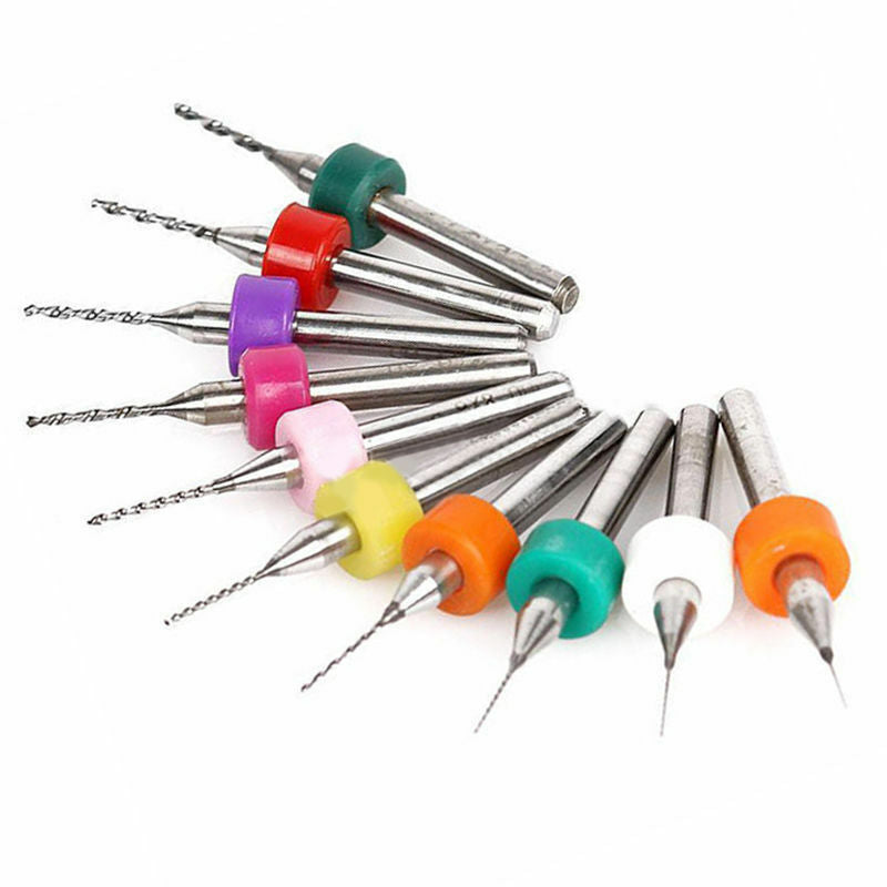 10x PCB CNC Print Circuit Board Carbide Micro Drill Bits Tool 0.1mm-1.0mm L99