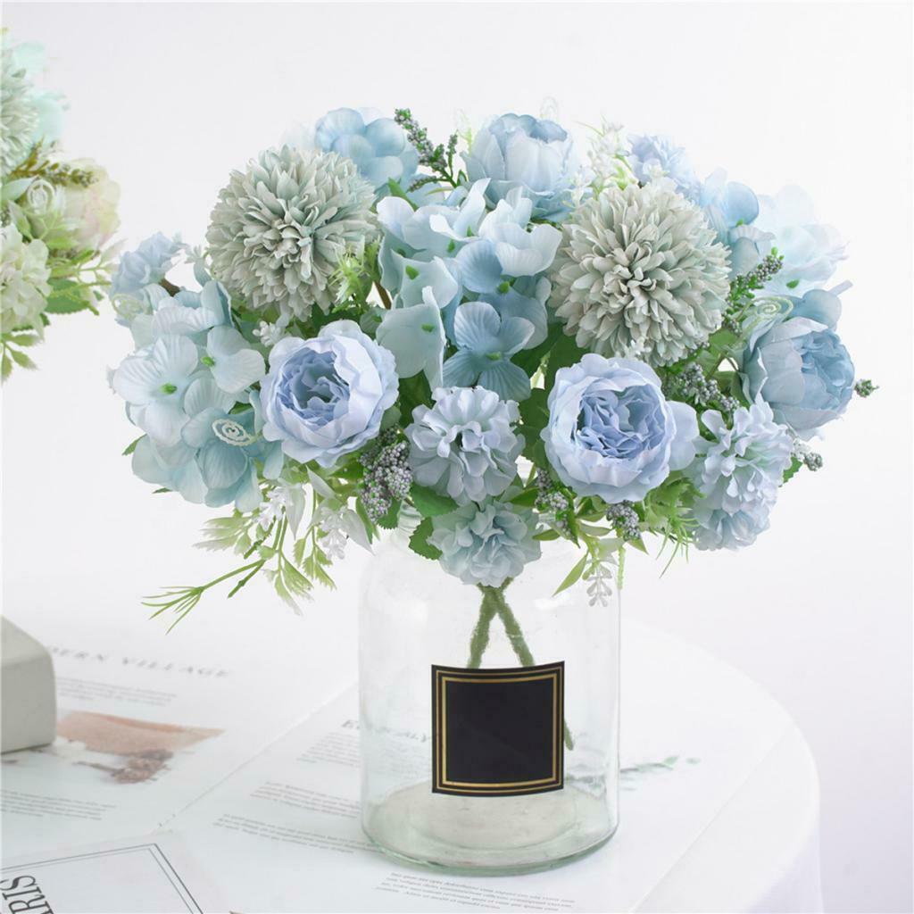 2Pcs 7 Head Artificial Peony Flower Bouquet for Home Garden Wedding Party