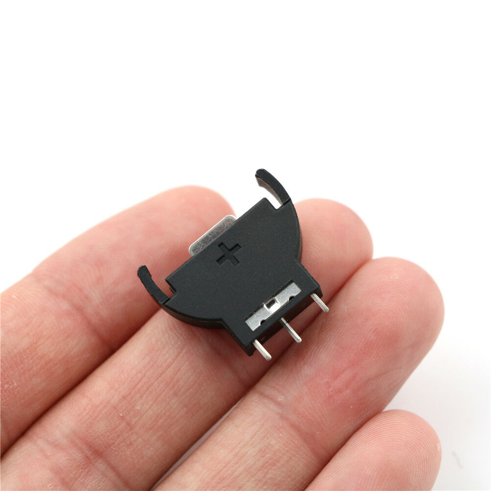 5x CR2032/CR2025 Half-Round Battery Coin Button Cell Socket Holder Case Black Tt