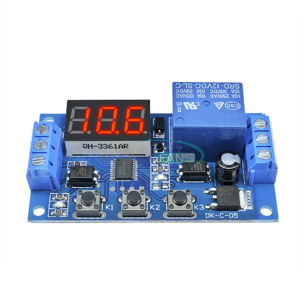 2PCS 12V LED Automation Delay Timer Control Switch 3-digit Relay Module No Case
